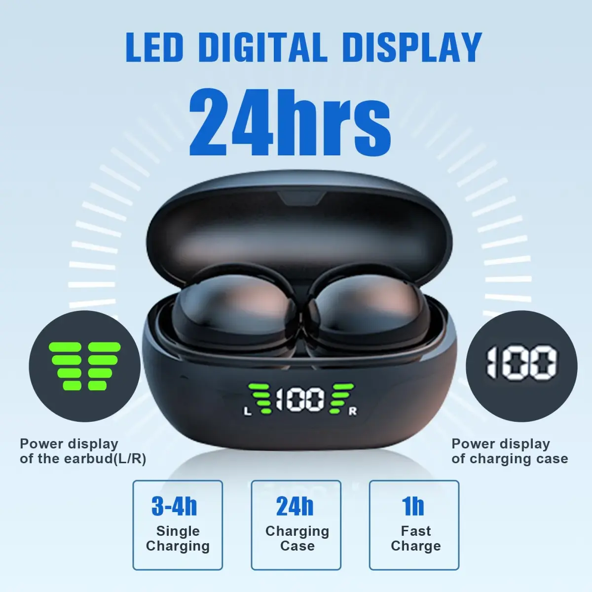 Loluka Mini Invisible Wireless Earbuds, Beige | Discreet Bluetooth 5.3 with Charging Case for Small Ears - view 5