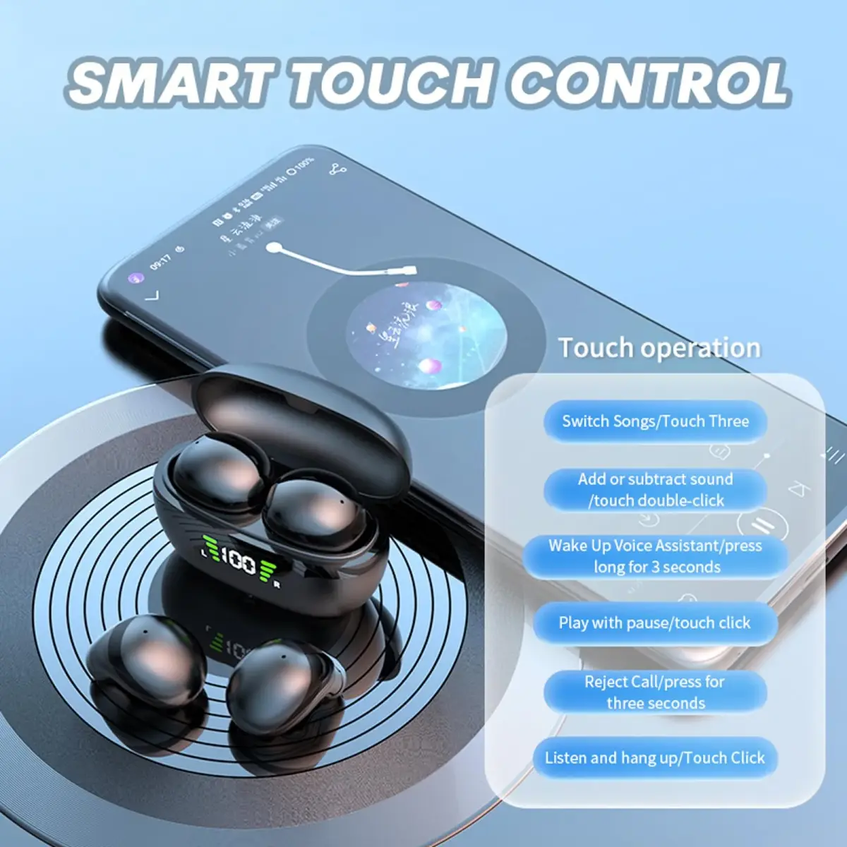 Loluka Mini Invisible Wireless Earbuds, Beige | Discreet Bluetooth 5.3 with Charging Case for Small Ears - view 6
