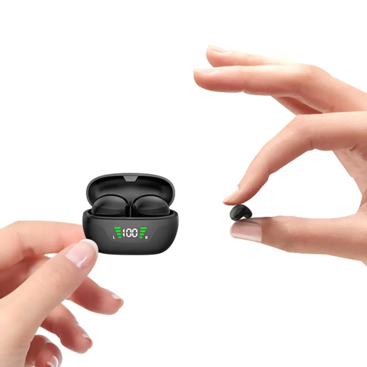 Loluka Mini12HD True Wireless Earbuds Black | Bluetooth 5.1, 24H Battery, Discreet In-Ear Fit - main product image