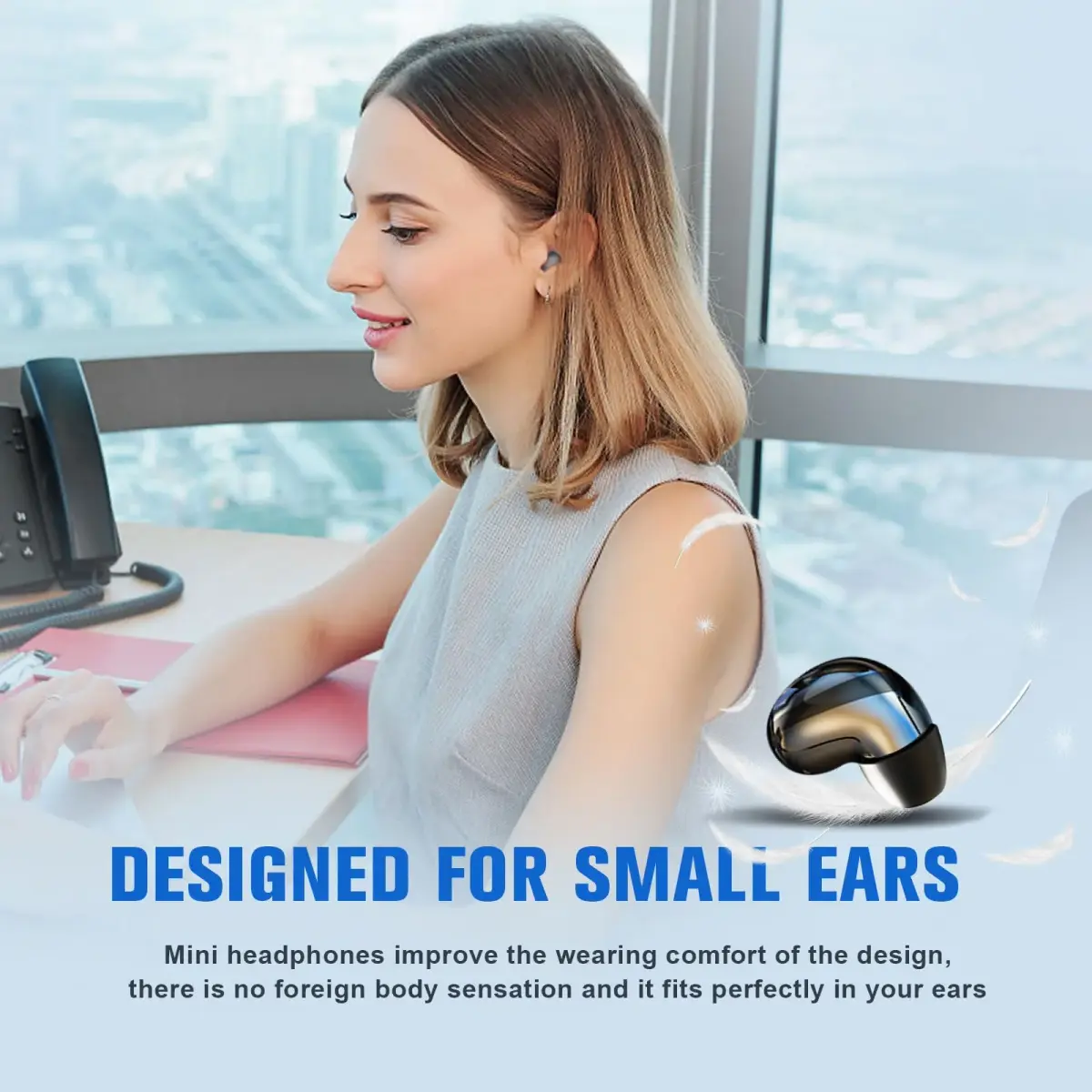 Loluka Mini12HD True Wireless Earbuds Black | Bluetooth 5.1, 24H Battery, Discreet In-Ear Fit - view 4
