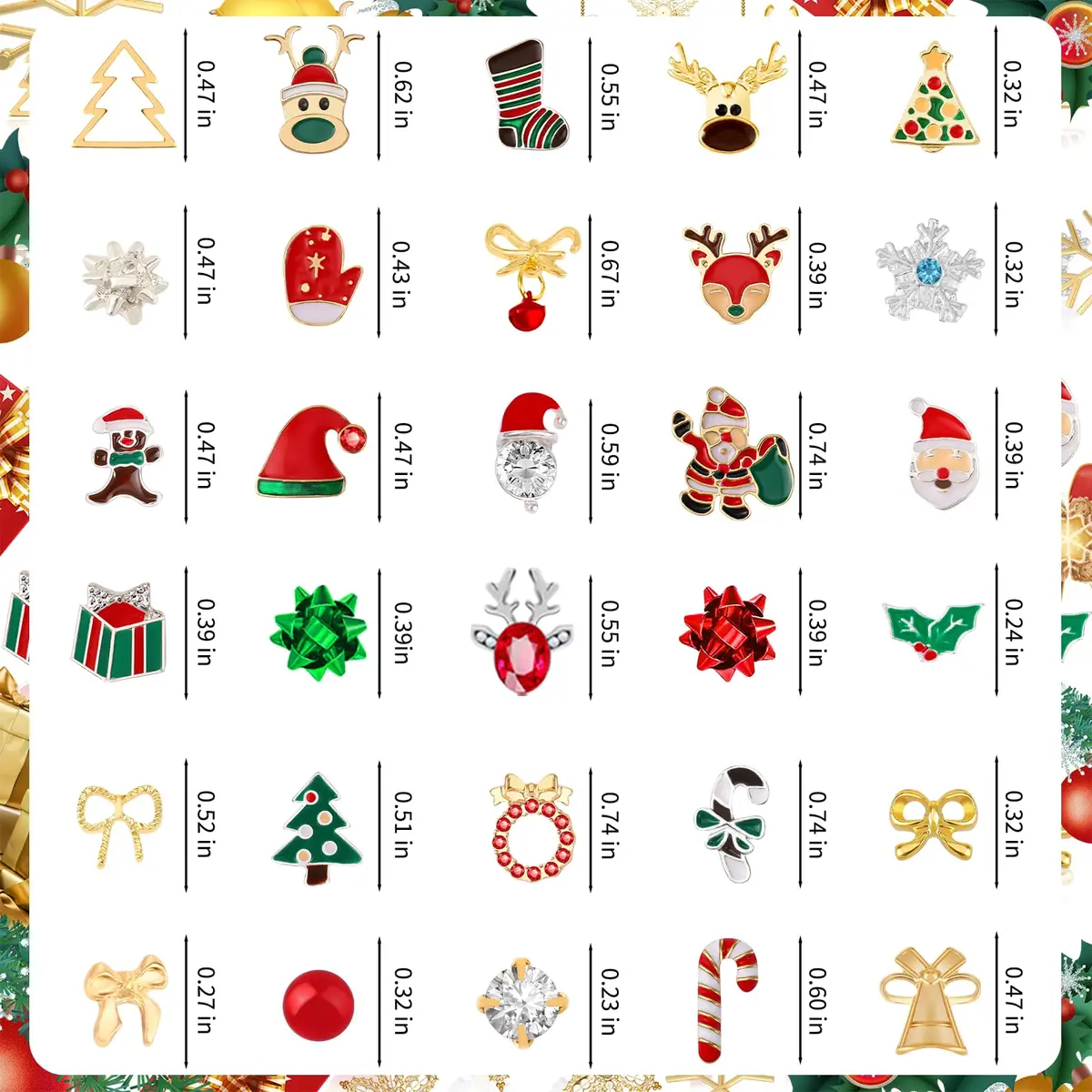 Gushu 30 Pairs Christmas Stud Earrings Set for Women | Hypoallergenic Holiday Jewelry Gifts - view 2