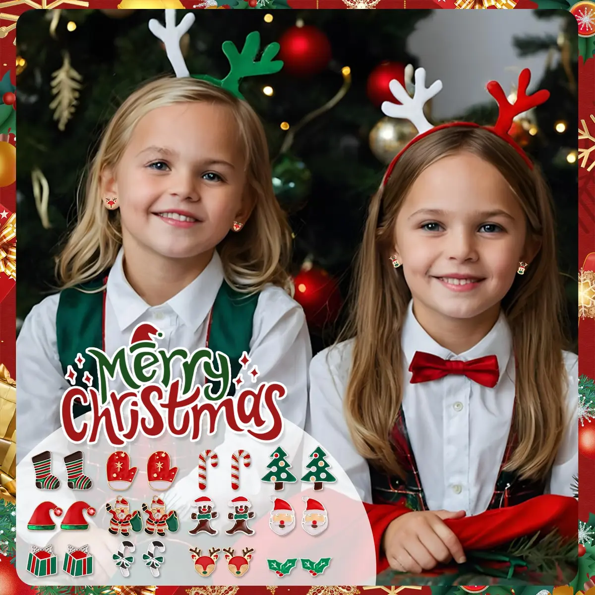 Gushu 30 Pairs Christmas Stud Earrings Set for Women | Hypoallergenic Holiday Jewelry Gifts - view 3