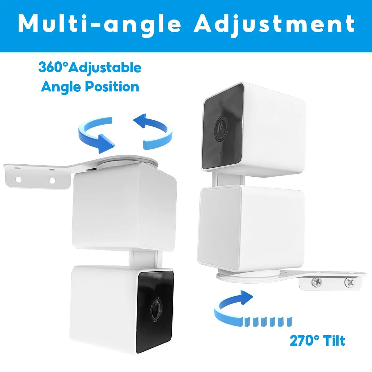 ALLICAVER Wall Mount for Wyze Cam Pan V3 Outside Corner Metal Bracket | Supports 270° Rotation - view 3