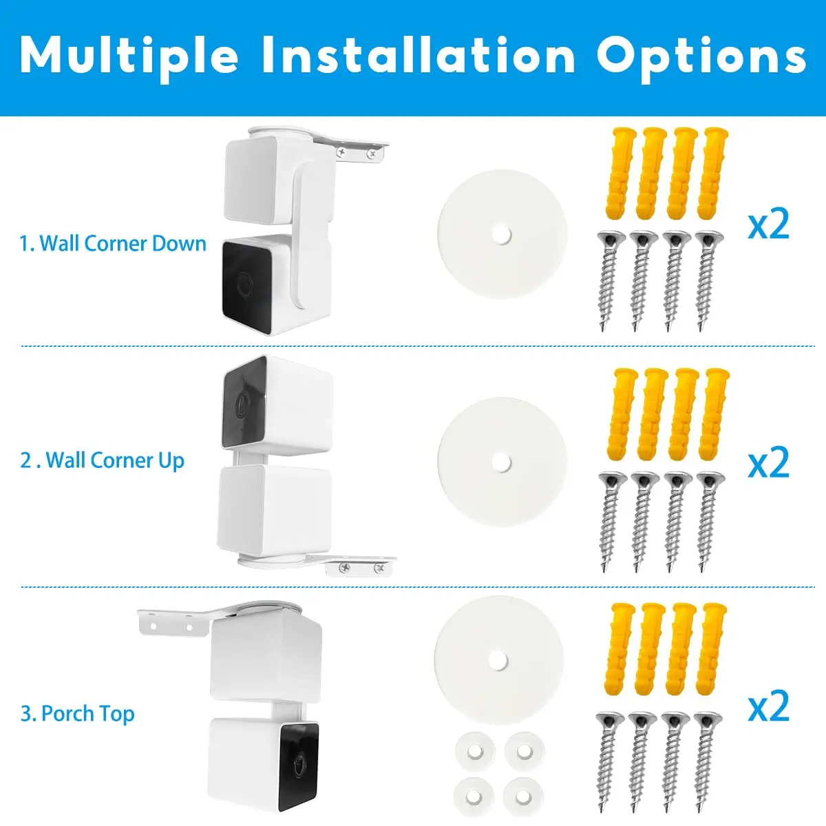 ALLICAVER Wall Mount for Wyze Cam Pan V3 Outside Corner Metal Bracket | Supports 270° Rotation - view 4