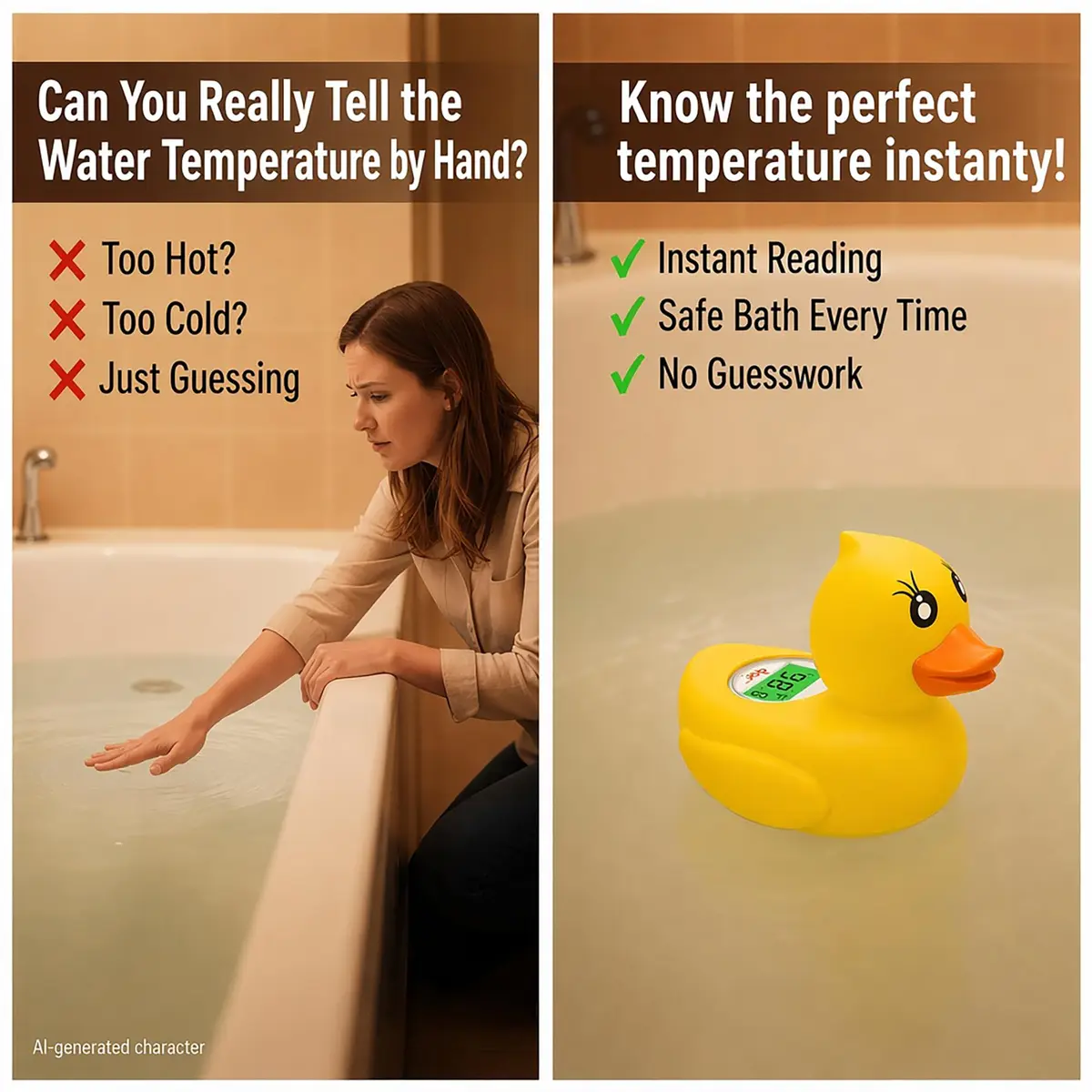 dar darouxiao Baby Bath Thermometer Floating Duck | Instant Temp & Safety Alert (70-120c) - view 3