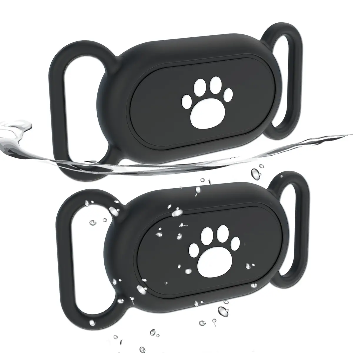 Rzttwl 2 Pack Waterproof Dog Collar Case for Samsung Galaxy SmartTag2, Black - main product image
