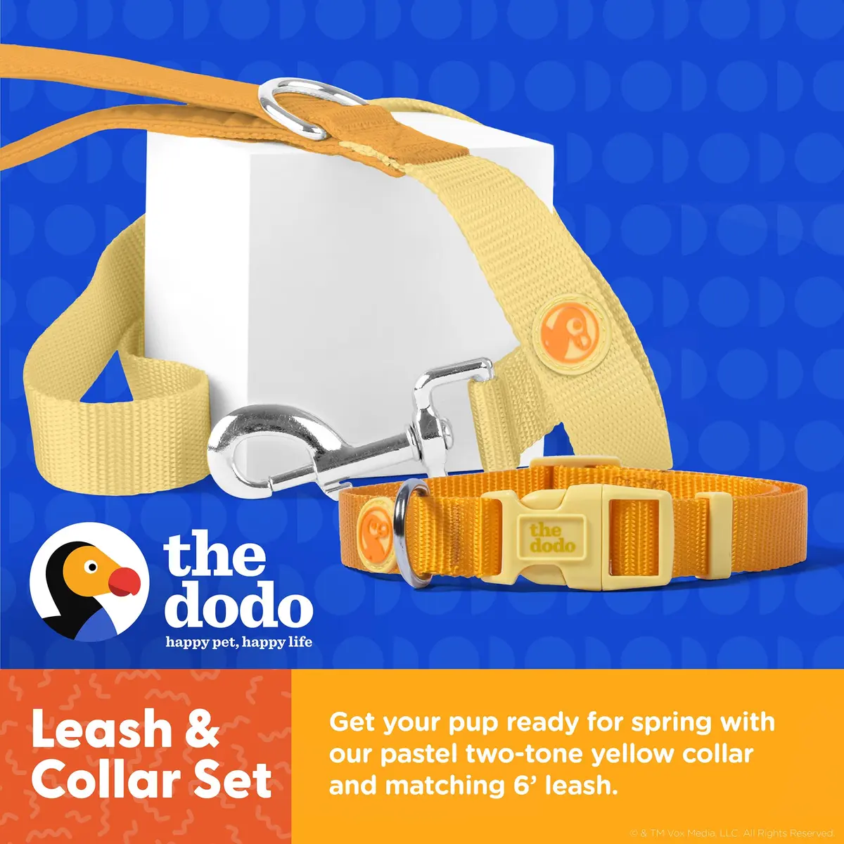 The Dodo All Nylon Yellow Collar and Leash Set - Small; Waterproof Dog Leash & Collar, Perfect for Beach or Lake Trips - view 3