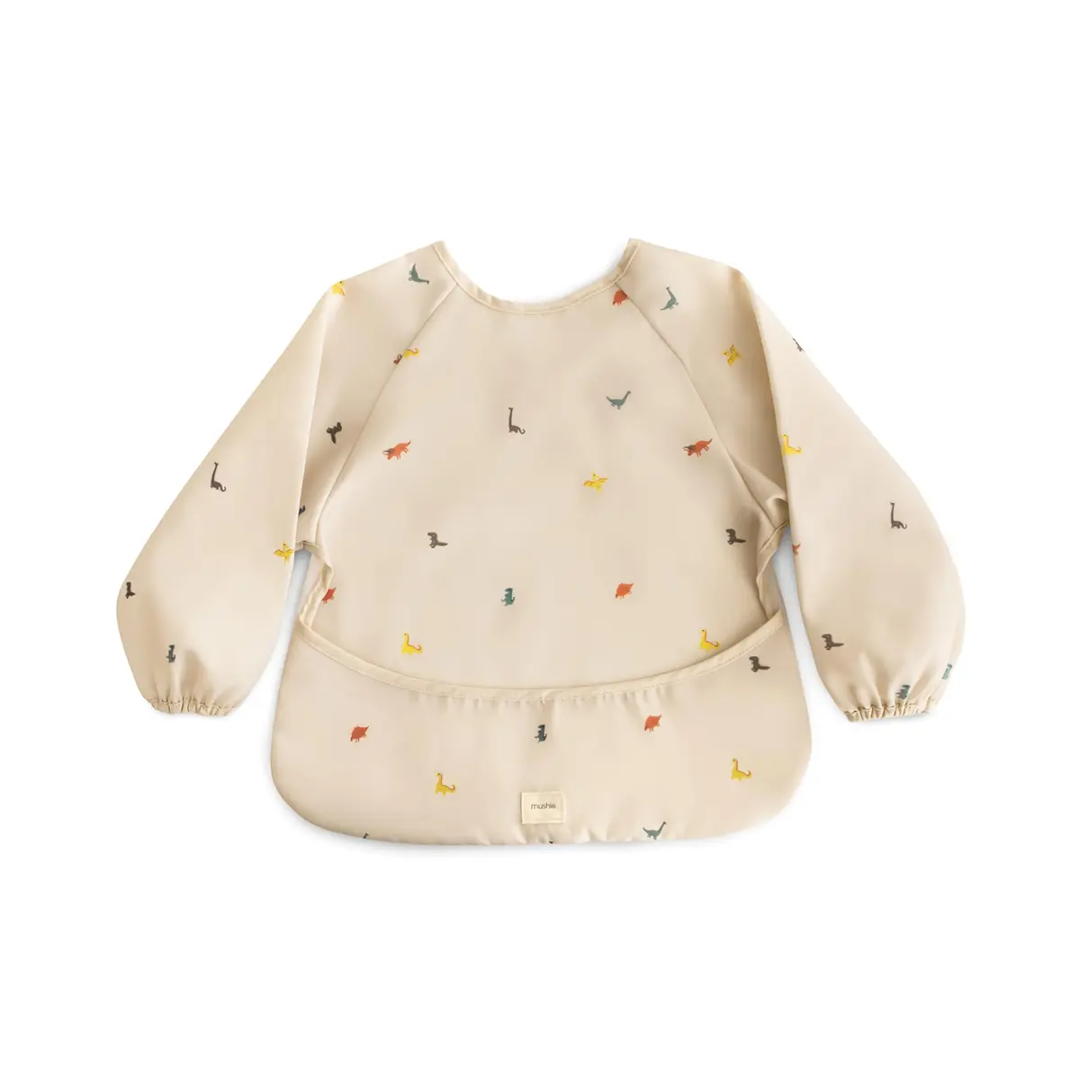 mushie Long Sleeve Baby Bib | Water Resistant Adjustable Fit (Dinos) - main product image