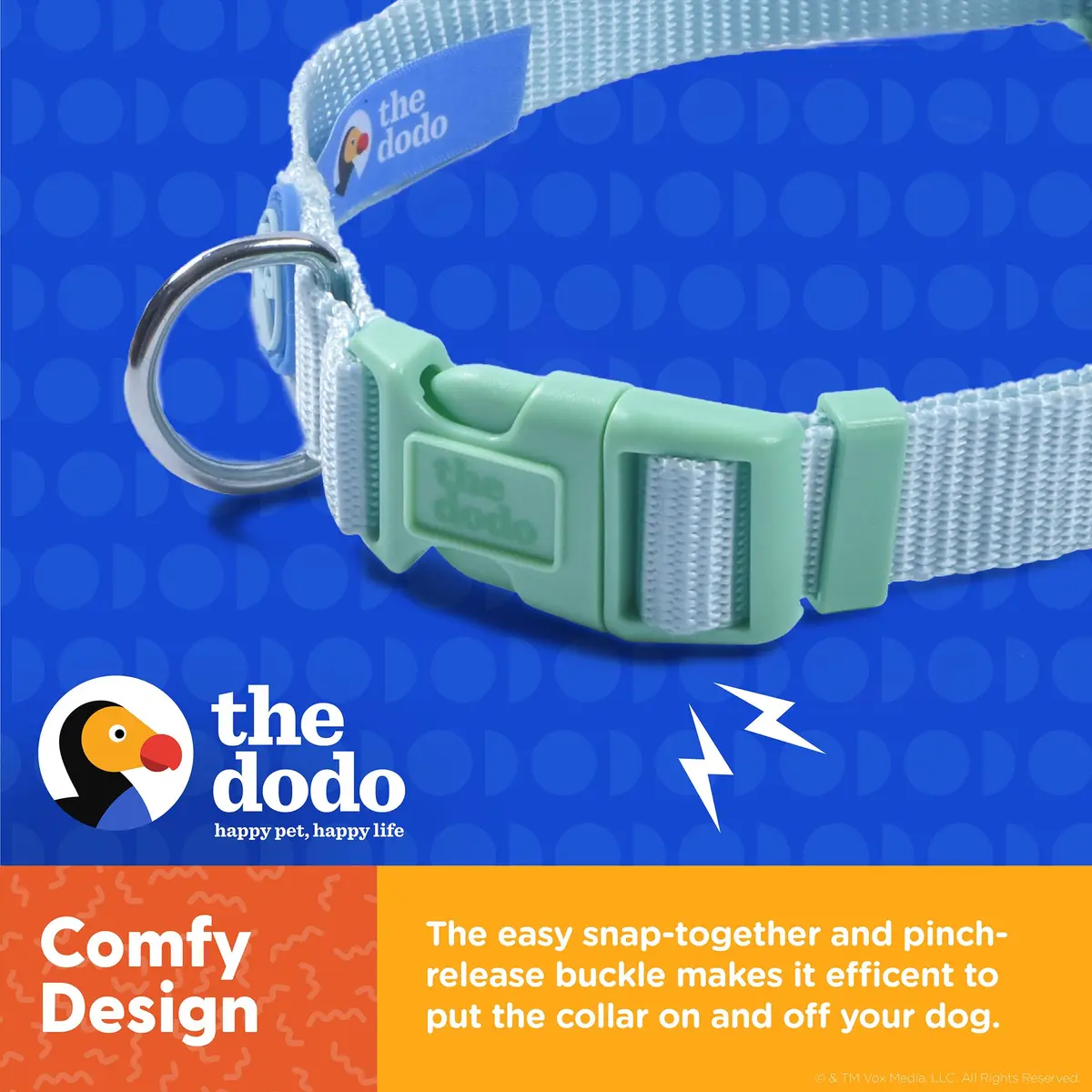 The Dodo All Nylon Blue and Green Collar and Leash Set - Small; Matching Waterproof Dog Accessories - view 5