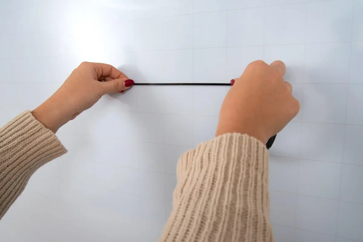 Luxor WB7240LB 72" x 40" Wall-Mounted Magnetic Ghost Grid Whiteboard | Aluminum Frame, Includes Mounting Hardware - view 4