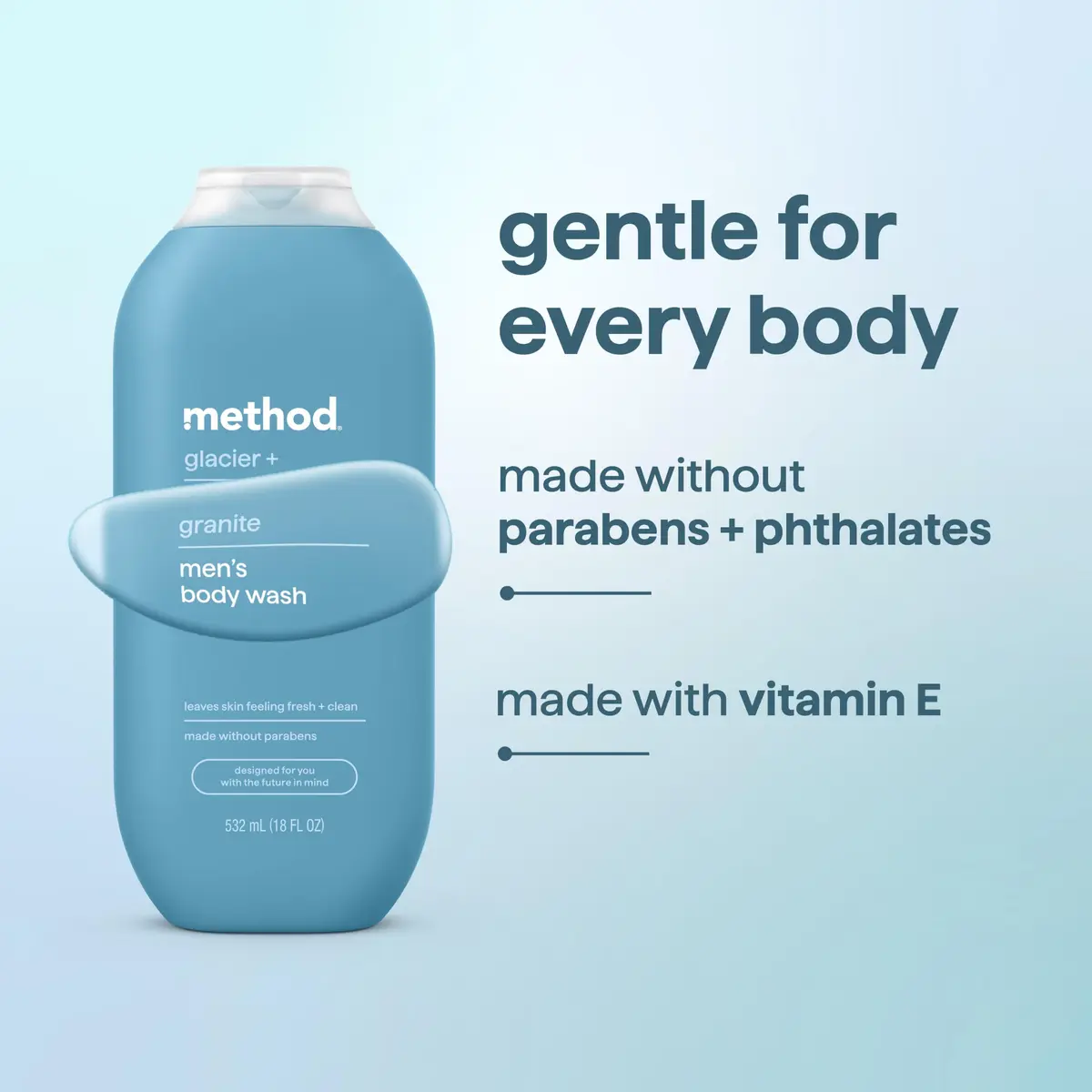 Method Men’s Body Wash Glacier + Granite 18 fl oz | Rich, Creamy Lather for All Skin Types - view 6