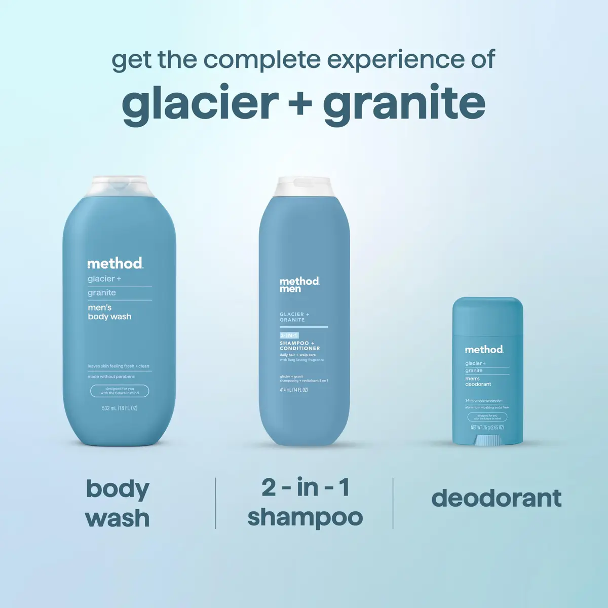 Method Men’s Body Wash Glacier + Granite 18 fl oz | Rich, Creamy Lather for All Skin Types - view 8