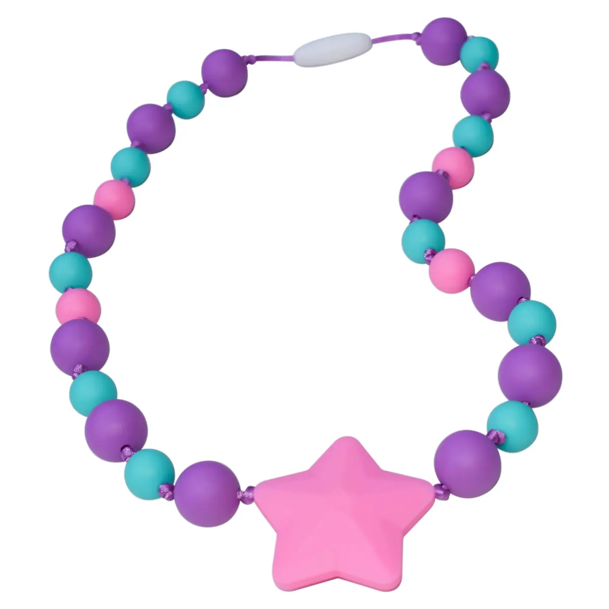 Munchables Starlight Sensory Chew Necklace, Medium Chew, Purple/Aqua/Pink | Food-Grade Silicone Oral Support - main product image