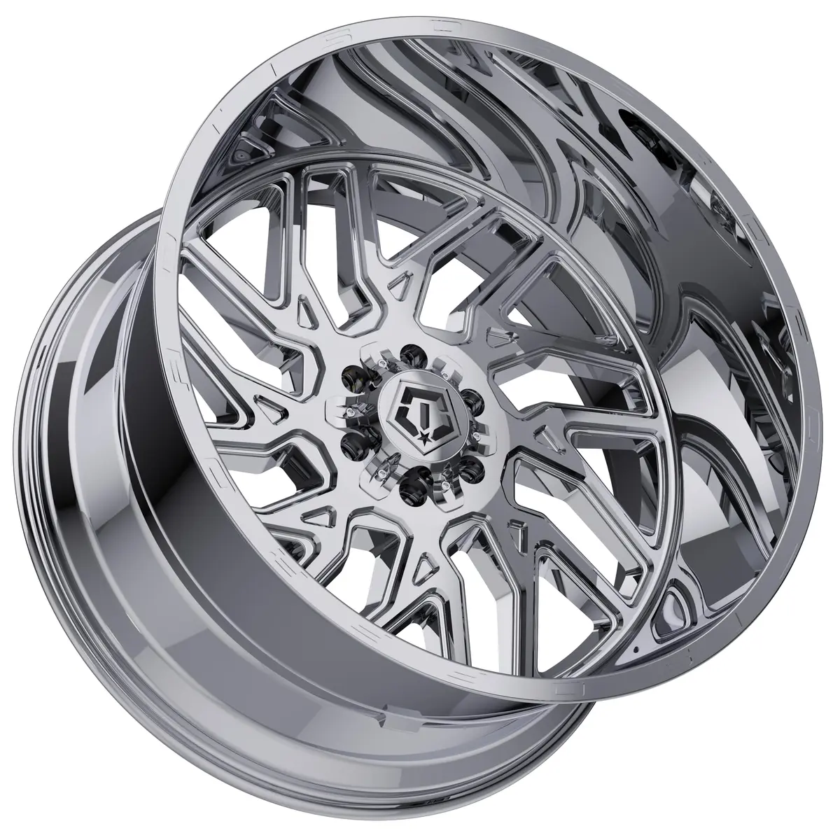 TIS 544C 22X12 Chrome Plated Wheel | 5X5.00 / 5X5.50 Bolt Pattern, -44 Offset - view 2