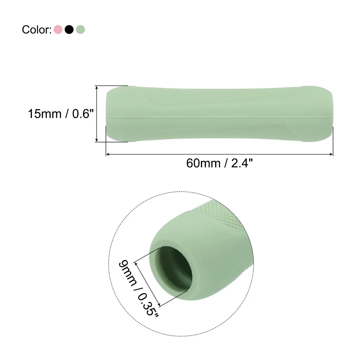 MECCANIXITY Pink 3pcs Pen Grip Silicone Case | Ergonomic, Soft & Non-Slip (60mm x 15mm) - view 2