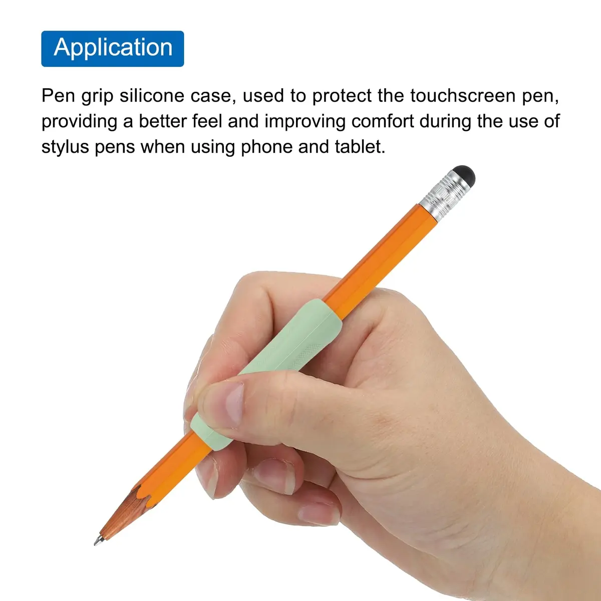 MECCANIXITY Pink 3pcs Pen Grip Silicone Case | Ergonomic, Soft & Non-Slip (60mm x 15mm) - view 4