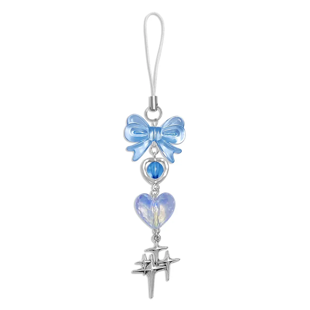 cioatu Cute Phone Charms Aesthetic Y2K Cell Phone Charms Strap Strawberry Butterfly Star Phone Charm Y2K Accessories for Bag Keychain Airpods Camera Pendants Decor (1x Blue Heart) - main product image
