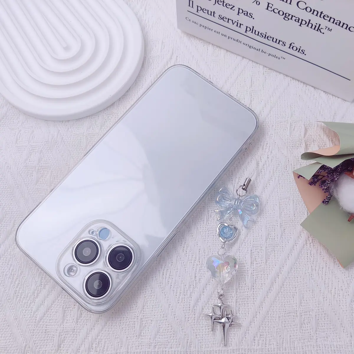 cioatu Cute Phone Charms Aesthetic Y2K Cell Phone Charms Strap Strawberry Butterfly Star Phone Charm Y2K Accessories for Bag Keychain Airpods Camera Pendants Decor (1x Blue Heart) - view 4