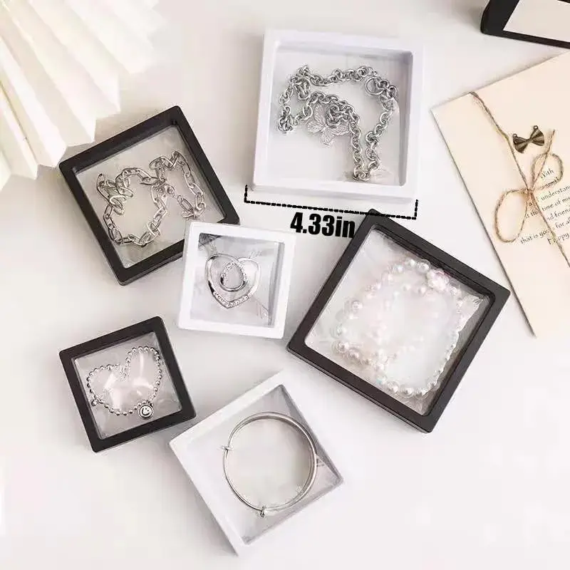 ailison 3D Floating Frame Display Stands, 12PCS White, 10.99 cm (4.33 in) | Pack of 12 Stackable Jewelry Organizers - view 3