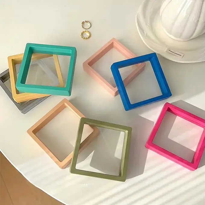 Ailison 3D Floating Frame Display Stands, 12 Pack, 9 cm (3.54") | Stackable Jewelry Organizer Box - view 6