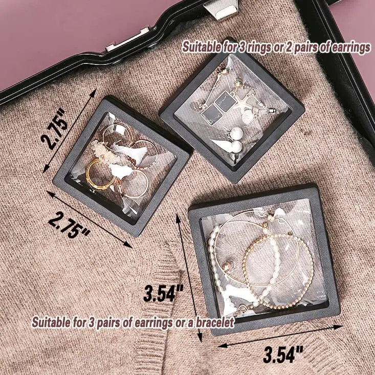 ailison 3D Floating Frame Display Stand White 12-Pack | Organize Jewelry, Medals & Collectibles - view 7