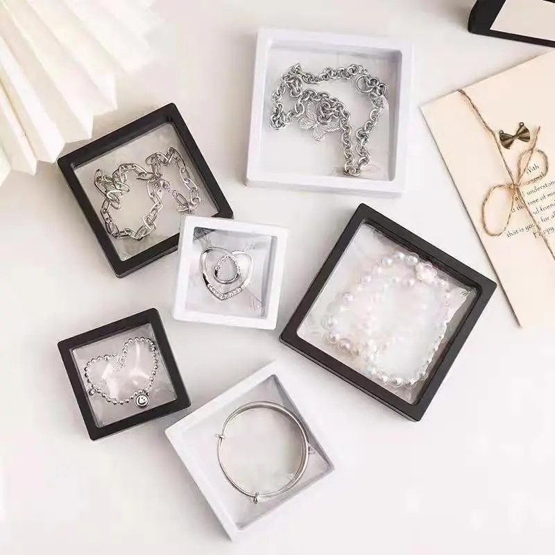 ailison 3D Floating Frame Display Stand White 12-Pack | Organize Jewelry, Medals & Collectibles - view 2