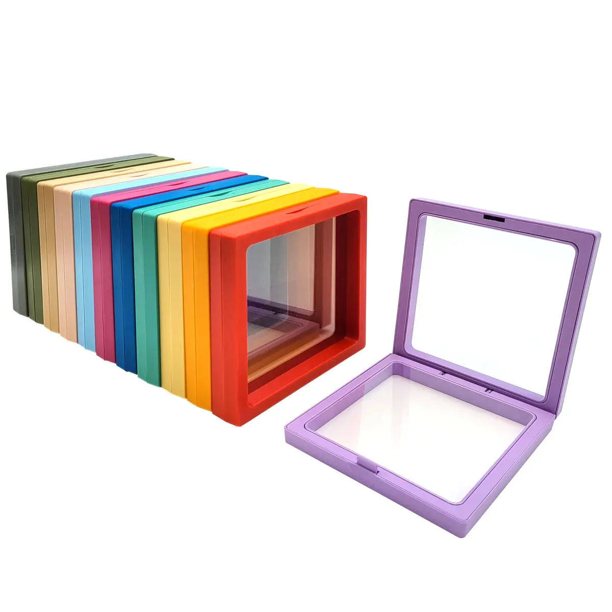 ailison 3D Floating Frame Display Stand 10.99 cm (4.33 inches) | Pack of 12 for Jewelry, Medals, Coins - main product image