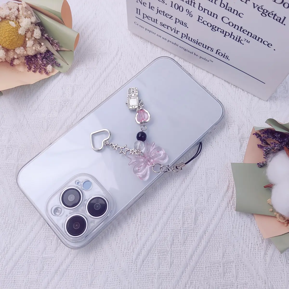 cioatu Phone Charm 1-4PCS Y2K Aesthetic Strawberry Butterfly Star | Cute Phone Accessories - view 5