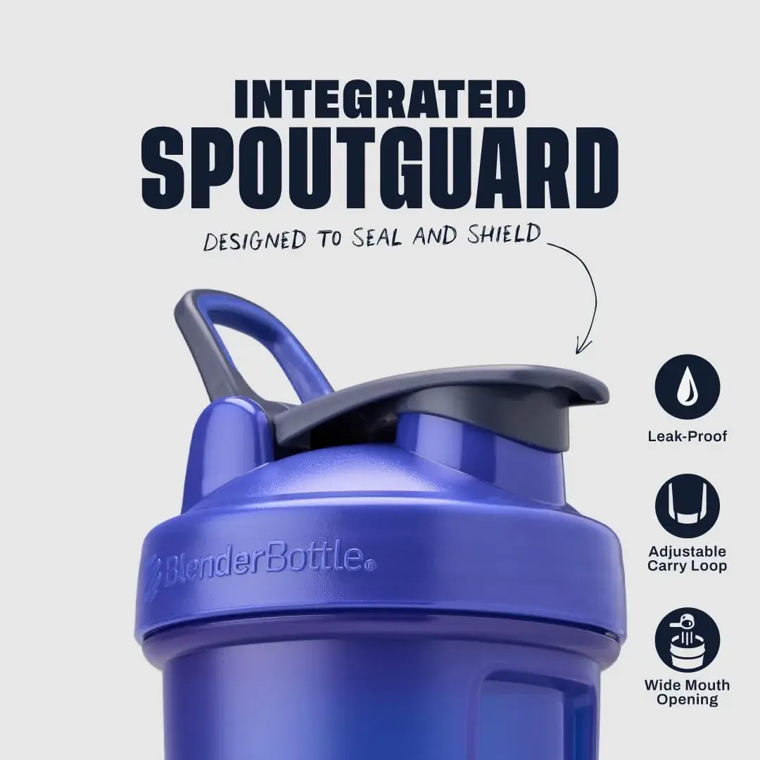 BlenderBottle Classic V2 Shaker Bottle 28 oz (828 ml) Reflex Blue | Patented Mixing System - view 2