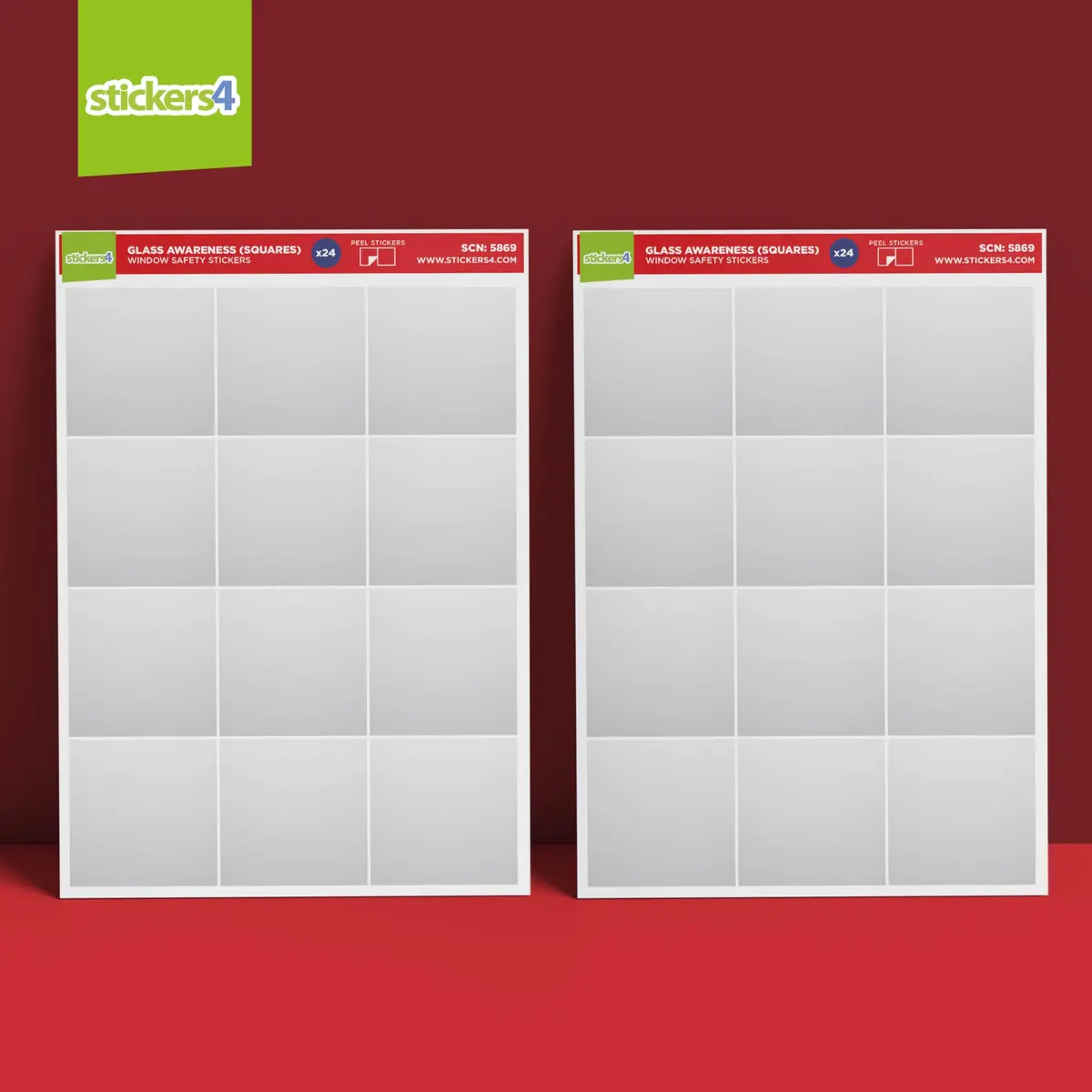 Stickers4 Frosted Square Glass Door Safety Decals 50mm (2 Inch) | 24-Pack for Sliding Doors - view 4