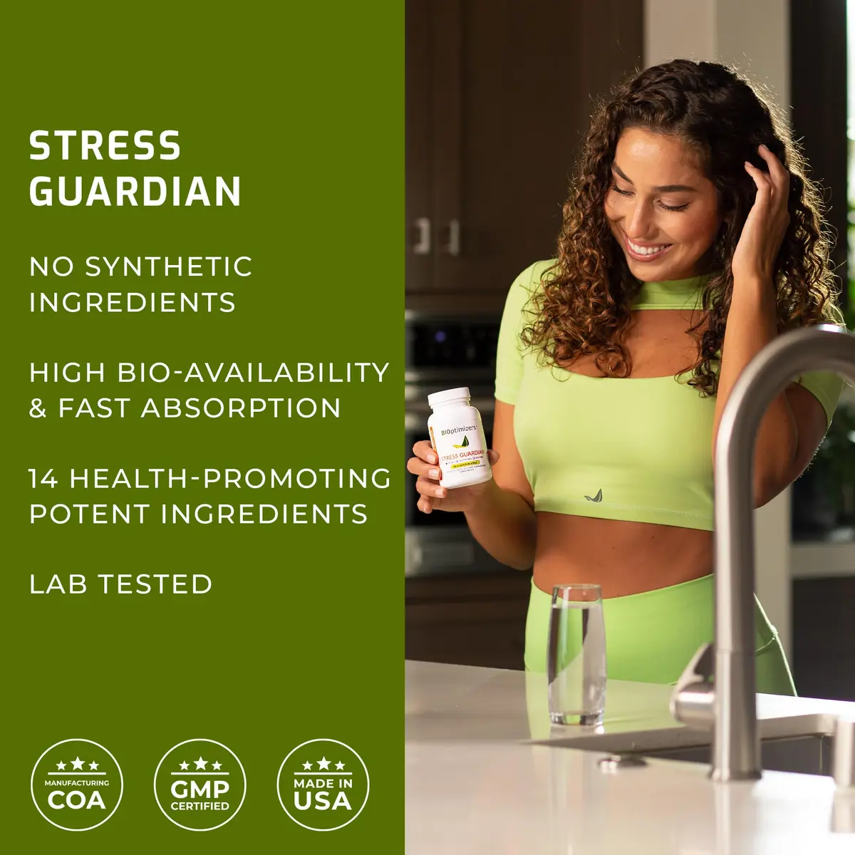 BIOptimizers Stress Guardian 90 Capsules | Stress Support Supplement for Mental Clarity & Resilience - view 5