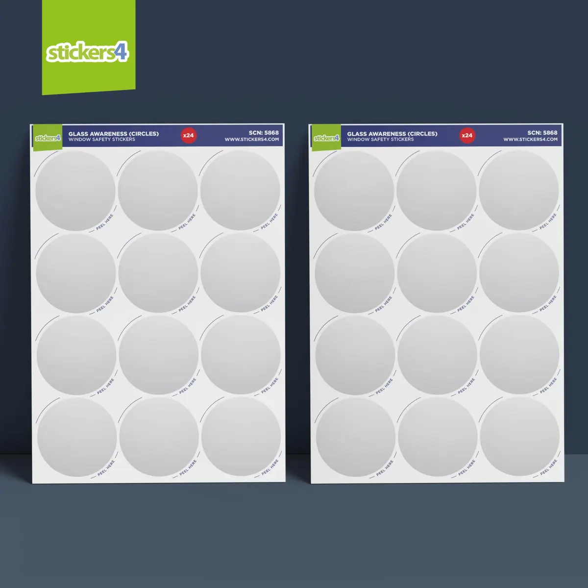 Stickers4 24 Round Frosted Glass Door Stickers | Safety & Awareness, 2" Circles - view 4