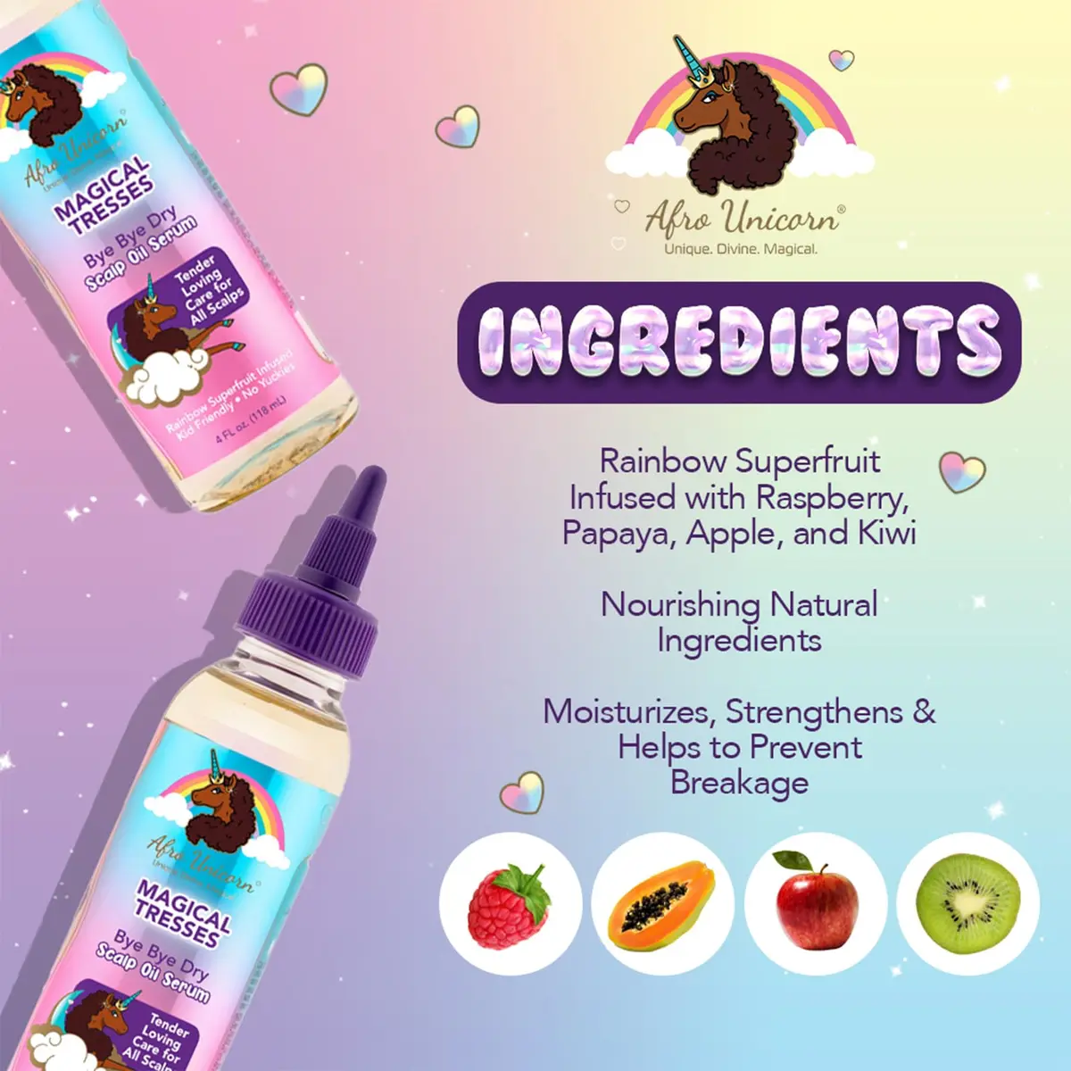 MAGICAL TRESSES Afro Unicorn Scalp Serum 3 Pack | Frizz Control & Hair Nourishment for Women & Kids - view 4