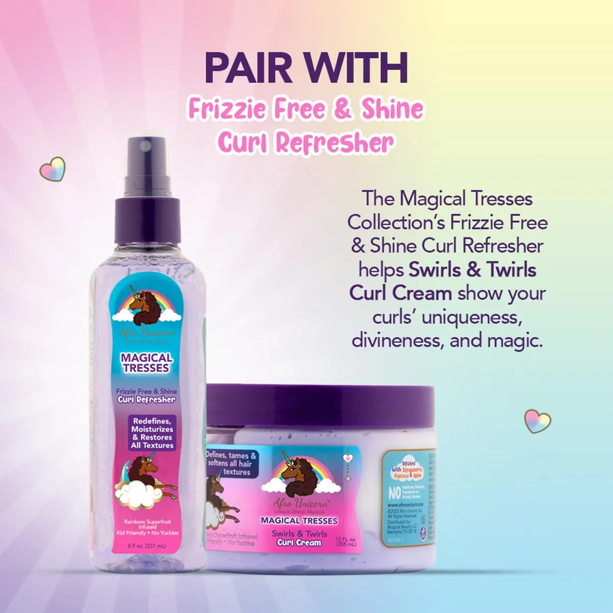 MAGICAL TRESSES Afro Unicorn Curl Cream 4 Fl Oz (3 Pack) | Defines & Softens Curly, Coily, Wavy Hair - view 5