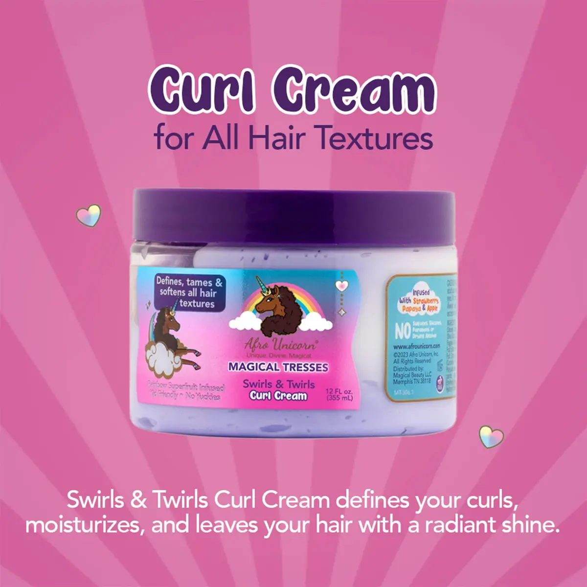 MAGICAL TRESSES Afro Unicorn Curl Cream 4 Fl Oz (3 Pack) | Defines & Softens Curly, Coily, Wavy Hair - view 3
