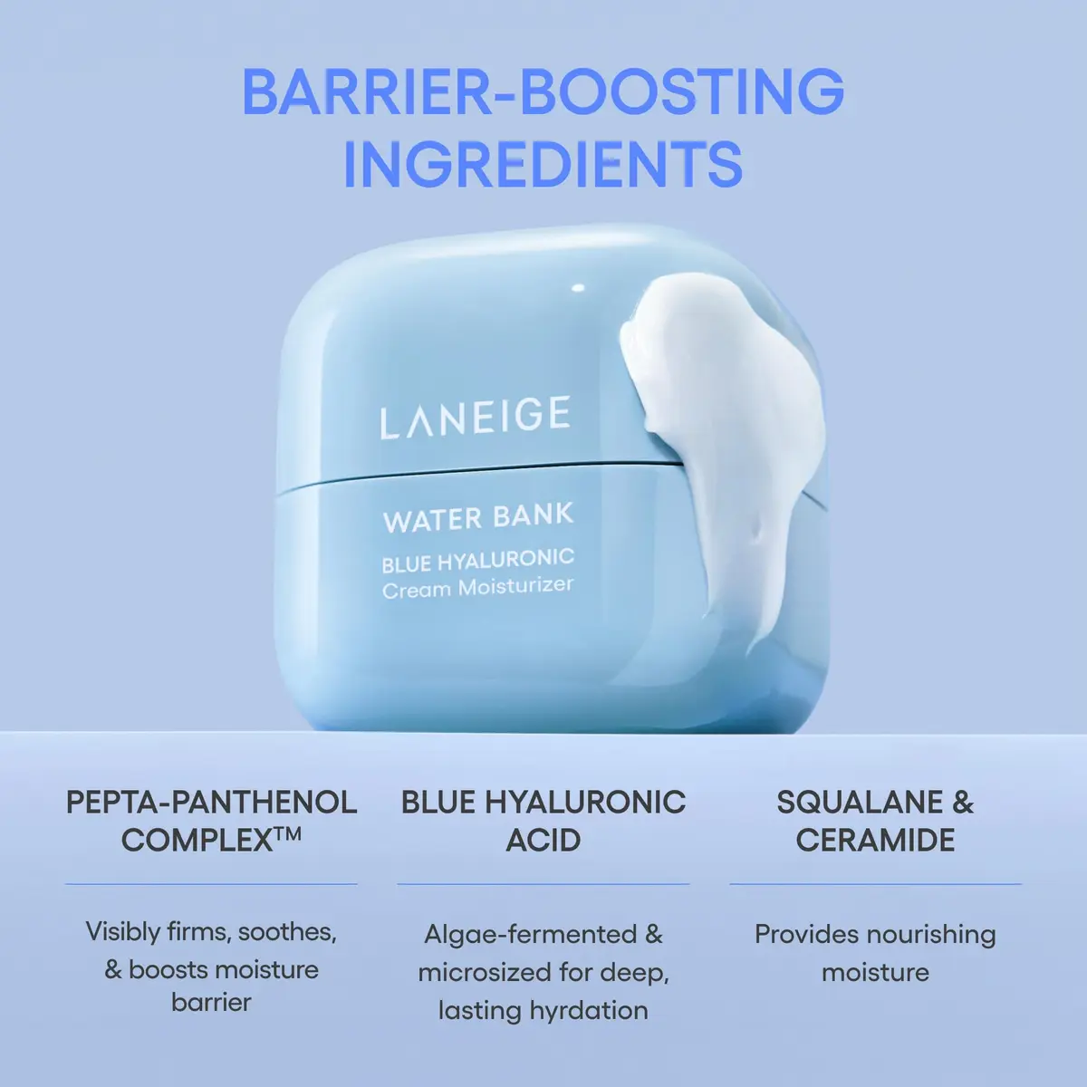 LANEIGE Water Bank Blue Hyaluronic Acid Cream 0.67 Fl Oz | Deep Hydration & Skin Barrier - view 6
