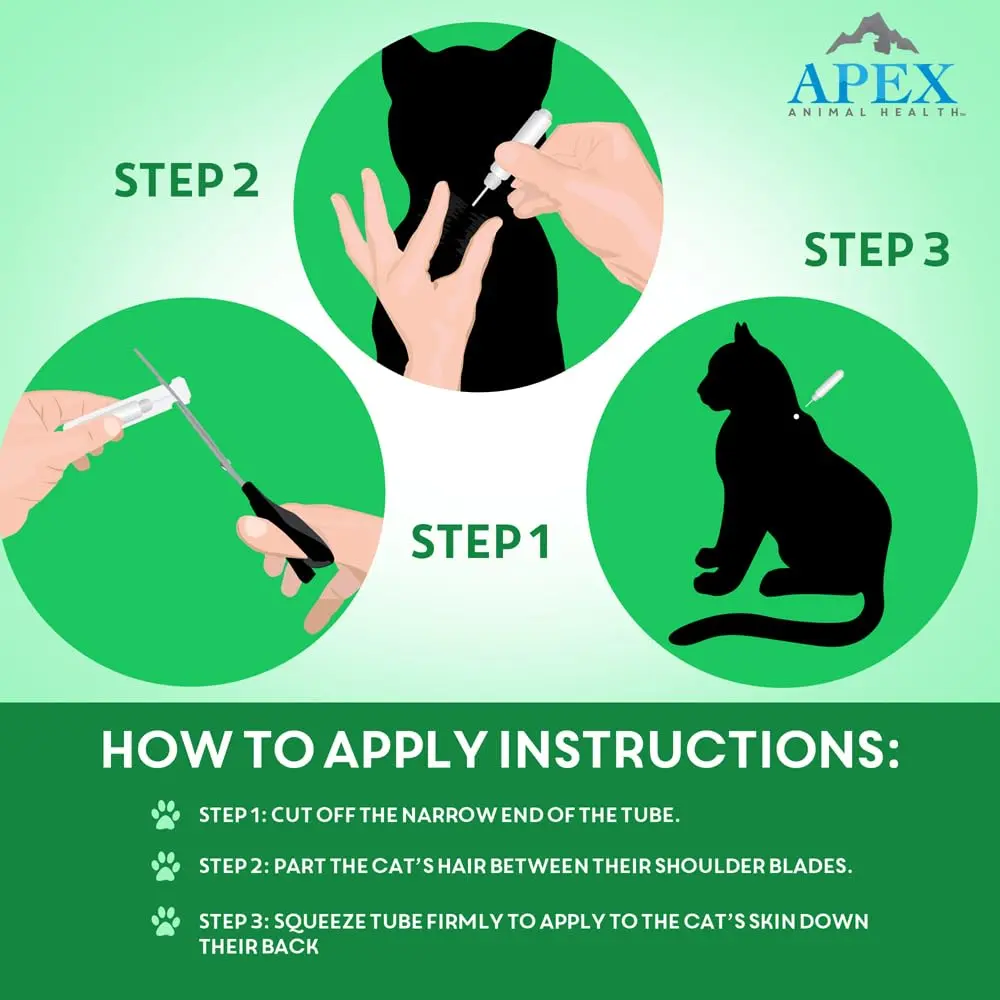 APEX ANIMAL HEALTH Flea & Tick Prevention Drops for Cats >1.5 lbs | 3-Month Supply, Easy & Safe - view 5
