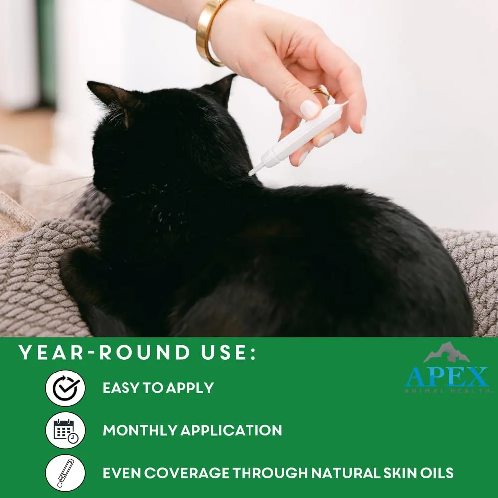 APEX ANIMAL HEALTH Flea & Tick Prevention Drops for Cats >1.5 lbs | 3-Month Supply, Easy & Safe - view 6