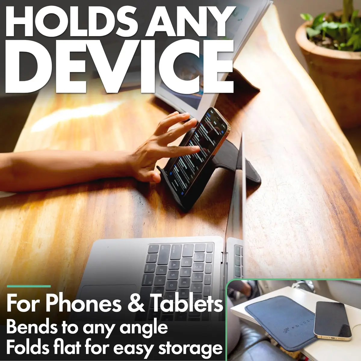 Flight Flap Airplane Phone Holder - Foldable Phone Stand for Plane Travel | Flexible, Durable & Compact - view 8