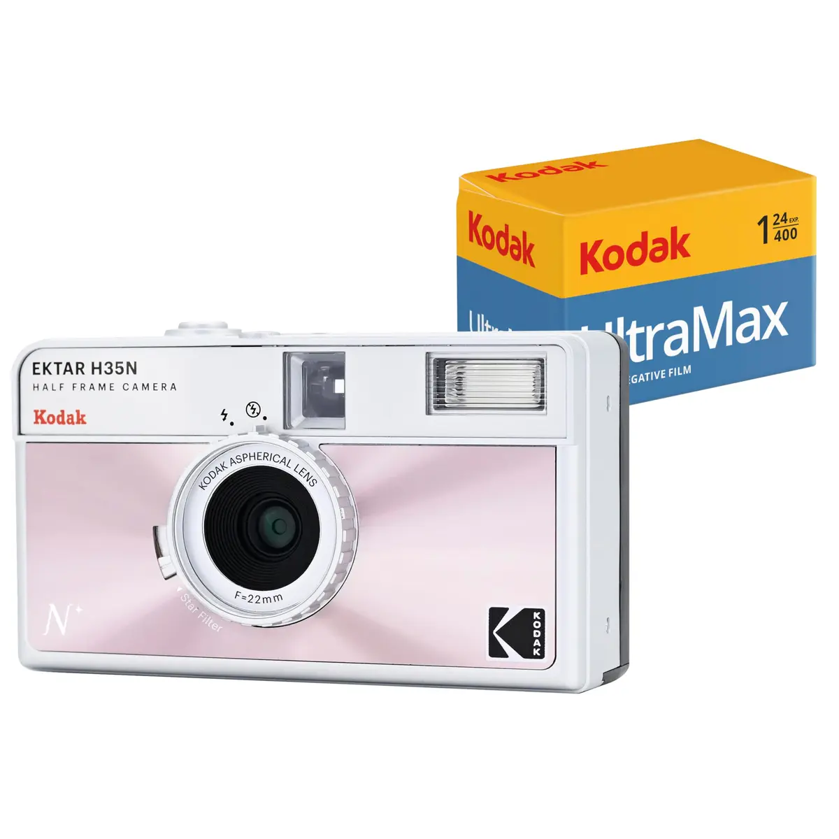 Kodak EKTAR H35N Half Frame Film Camera Bundle with Kodak Ultramax 400/24EXP 35mm Roll Film | Vintage Camera for Film Photography - main product image