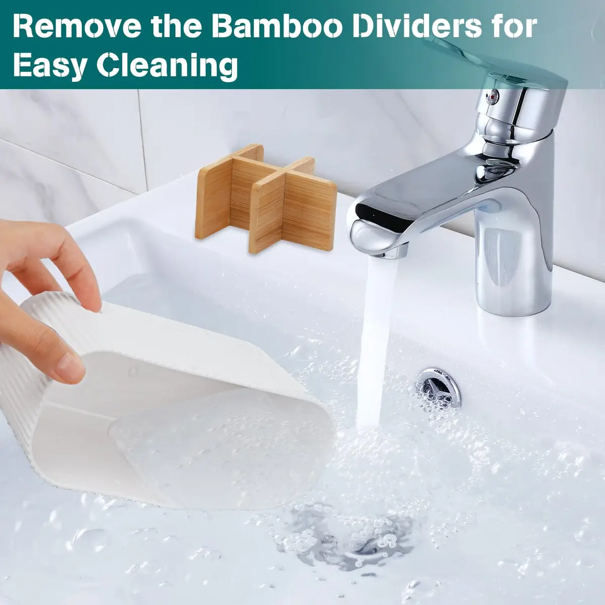 GFWARE White Toothbrush Holder, 5 Slots Bathroom Organizer | Countertop Organizer for Electric Toothbrushes & Toothpaste - view 4