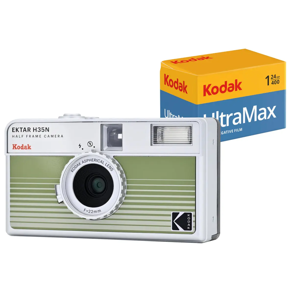 Kodak EKTAR H35N Half Frame Film Camera Bundle with Kodak Ultramax 400/24EXP 35mm Roll Film | Vintage Camera for Film Photography - main product image