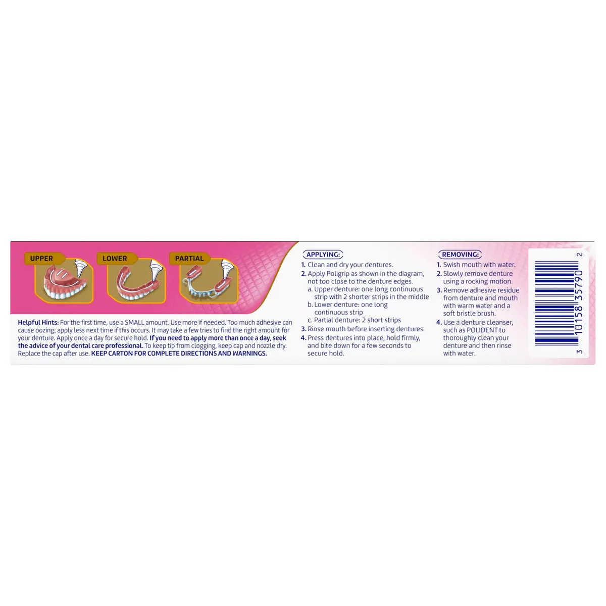 Poligrip Denture Adhesive Power Max Hold Plus Comfort | 4 Tubes 2.2 Oz Each - view 9