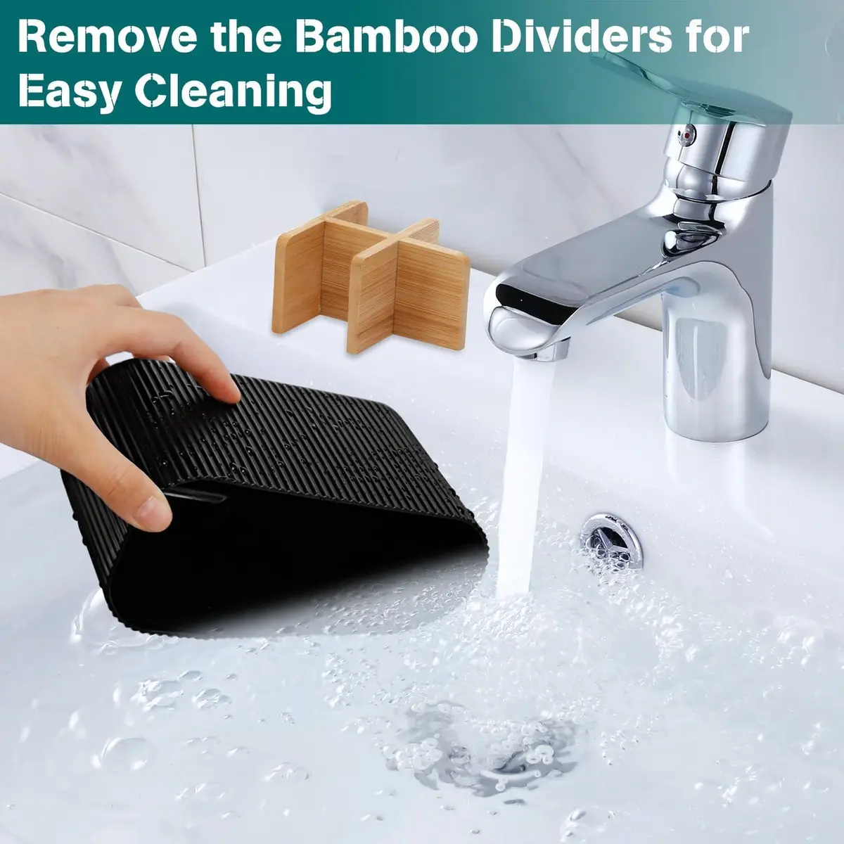 GFWARE Black Toothbrush Holder 5 Slots | Bathroom Organizer Countertop 16.5cm (6.5") - view 4