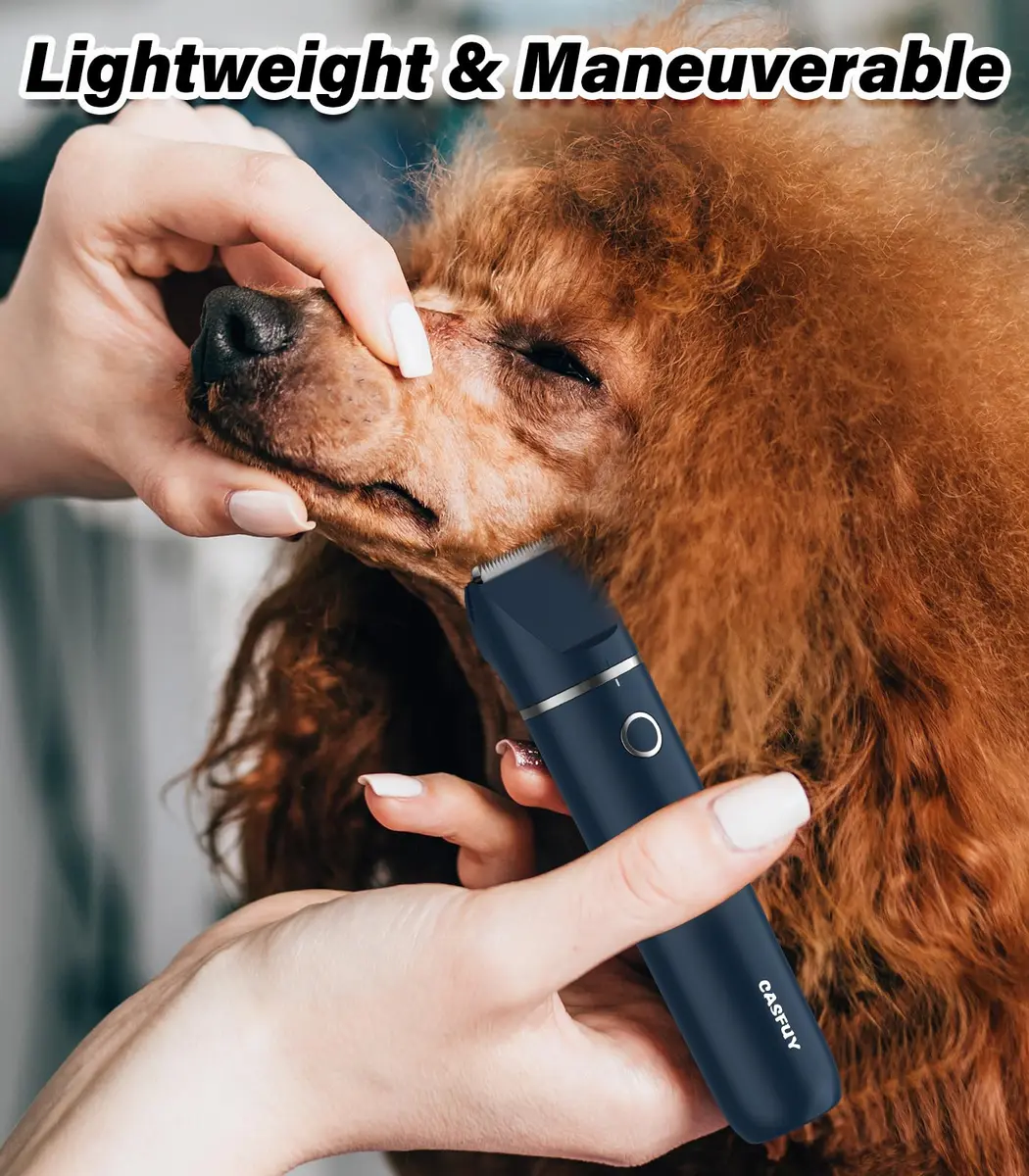 Casfuy Cordless Hair Trimmer for Pets | Low Noise, USB Rechargeable, Double Stainless Steel & Ceramic Blades (0.4''-1'') - view 5