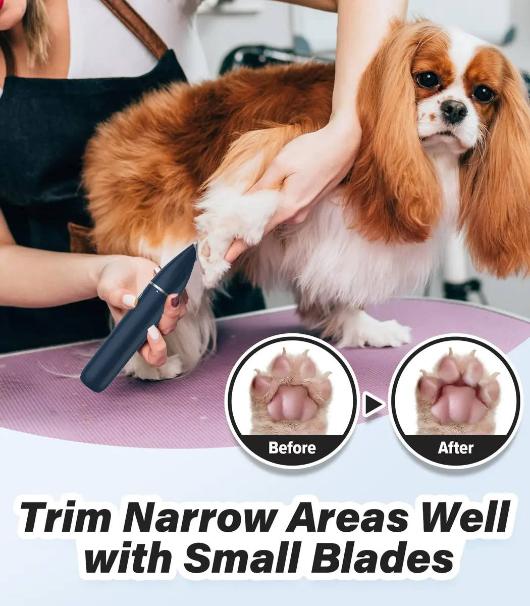 Casfuy Cordless Hair Trimmer for Pets | Low Noise, USB Rechargeable, Double Stainless Steel & Ceramic Blades (0.4''-1'') - view 2