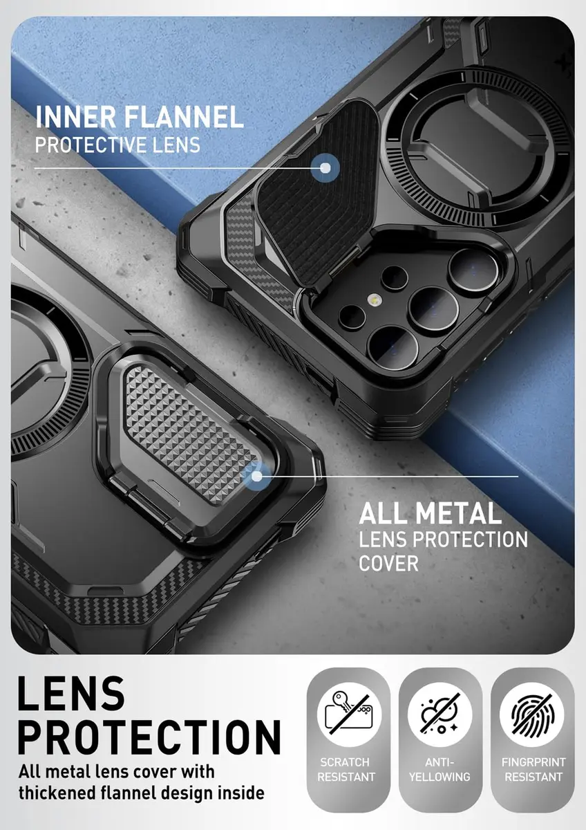 i-Blason Armorbox for Galaxy S24 Ultra Case with Camera Cover Stand & MagSafe, Black 19.7cm (7.75in) | Full Body Rugged Protection - view 8