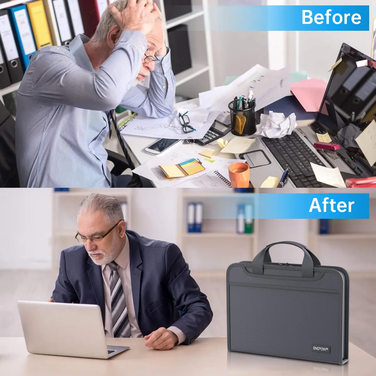 ENGPOW Fireproof Accordion File Organizer 37.1cm (14.4in) | UL94-V0 Rated for Documents - view 7