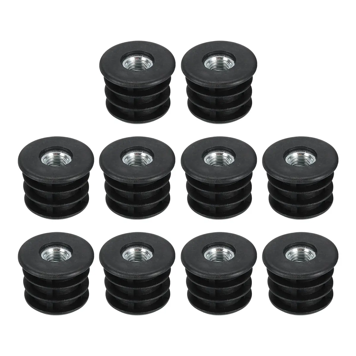 uxcell 10Pcs M8 Thread Round Tube Inserts for Furniture Legs 25mm | Stable Support & Easy Fit - main product image