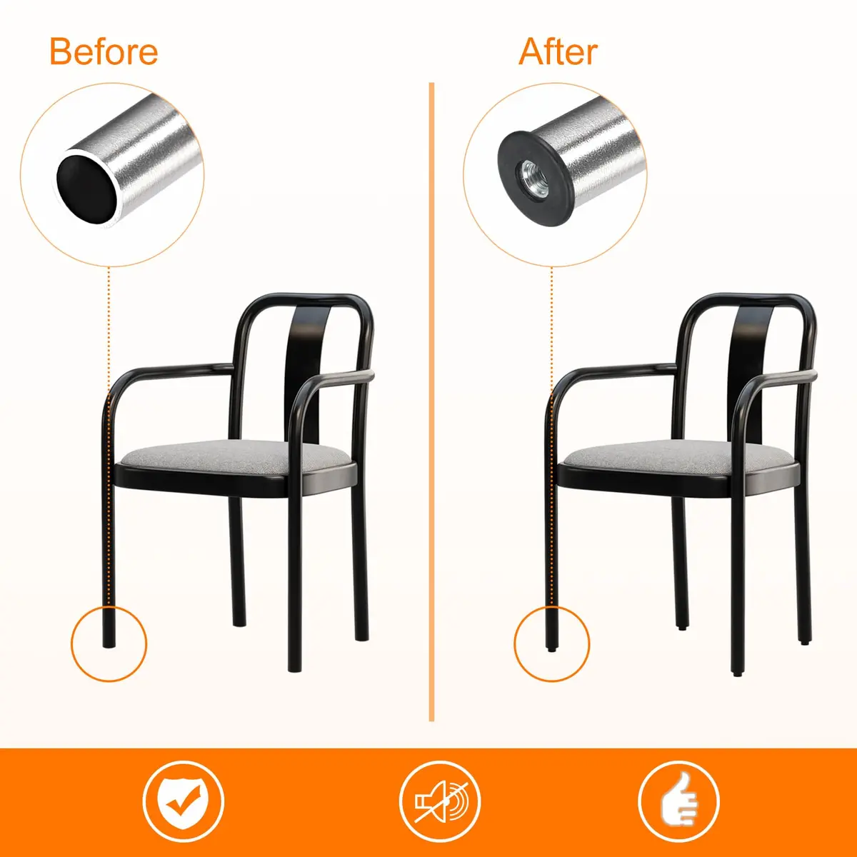 uxcell 10Pcs M8 Thread Round Tube Inserts for Furniture Legs 25mm | Stable Support & Easy Fit - view 5